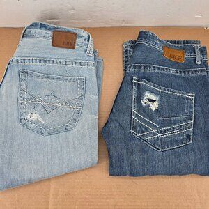 BKE Jeans Mens Blue Carter Bootcut Mid Rise Distressed  Denim Sz 31 x 34